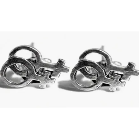 Pendientes de plata envejecida de 1 cm, acabado mate y cierre de presión.