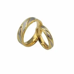 Anillos de pareja acero dos colores | Bisujoya