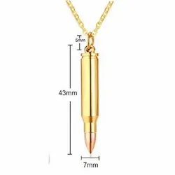 Collar bala cenizas 49cm acero dorado | Bisujoya - Hombre recuerdo personal