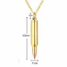 Collar bala cenizas 49cm acero dorado | Bisujoya - Hombre recuerdo personal