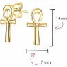 Pendientes cruz egipcia ankh oro chapado | Bisujoya - Mujer mística historia