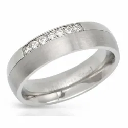 Anillo acero 7 piedras cristal talla 22 | Bisujoya - Hombre estilo único
