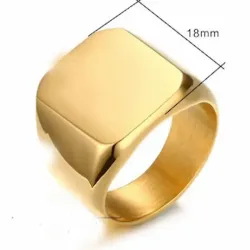 Anillo sello hombre chapado oro 18K | Bisujoya