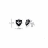 Pendientes escudo templario rojo negro | Bisujoya - Unisex medieval historia