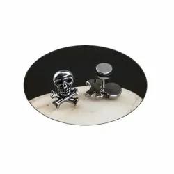Pendiente calavera mexicana acero hombre | Bisujoya - Rocker cultural único