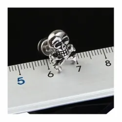 Pendiente calavera mexicana acero hombre | Bisujoya - Rocker cultural único