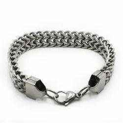 Pulsera acero 13mm ancha hombre | Bisujoya
