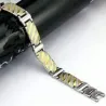 Pulsera acero barras doradas 22,5cm | Bisujoya
