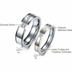 Anillo compromiso bicolor cristal acero | Bisujoya