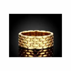 Anillo acero acabado oro 18K talla 22 | Bisujoya - Hombre estilo atemporal