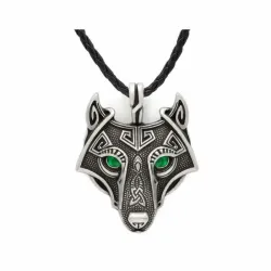 Collar cabeza loba 3 colores cadena cordón | Bisujoya - Hombre audaz símbolo