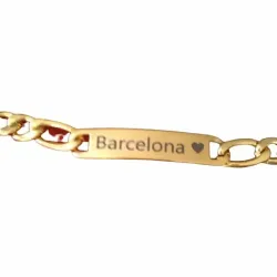 Pulsera personalizada Barcelona oro 14K | Bisujoya - Hombre recuerdo único