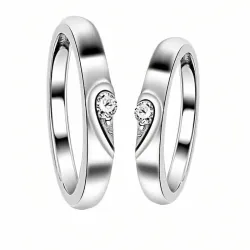 Alianzas plata 925 ajustables corazón cristal | Bisujoya