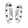 Alianzas plata 925 ajustables corazón cristal | Bisujoya