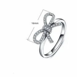 Anillo boda lazo amor plata 925 circonias | Bisujoya