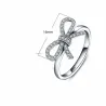 Anillo boda lazo amor plata 925 circonias | Bisujoya
