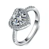 Alianza plata 925 corazón diamantes | Bisujoya