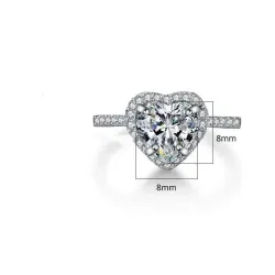 Alianza plata 925 corazón diamantes | Bisujoya