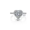 Alianza plata 925 corazón diamantes | Bisujoya
