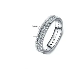 Anillo sin fin plata 925 circonias | Bisujoya