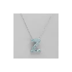 Collar letra Z plata 925 topacio azul | Bisujoya