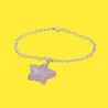 Pulsera plata 925 cuarzo rosa natural 19cm | Bisujoya