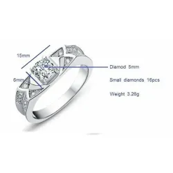 Anillo promesa plata diamante laboratorio | Bisujoya