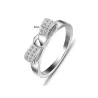 Anillo boda plata 925 lazo circonias | Bisujoya