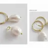 Pendientes perla barroca plata 925 oro | Bisujoya