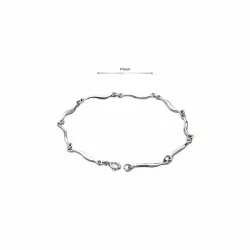 Pulsera cadena plata 925 ondulada 17cm | Bisujoya