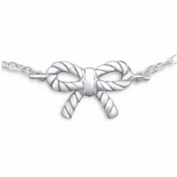 Pulsera de plata esterlina con lazo de amor grabado, cadena fina de 17 cm y cierre de langosta.