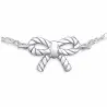 Pulsera de plata esterlina con lazo de amor grabado, cadena fina de 17 cm y cierre de langosta.