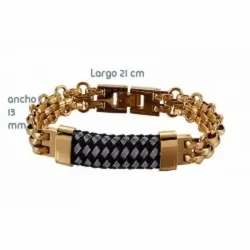 Brazalete acero oro negro 13mm 231cm | Bisujoya
