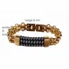 Brazalete acero oro negro 13mm 231cm | Bisujoya