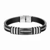 Brazalete acero silicona hombre moderno - Bisujoya