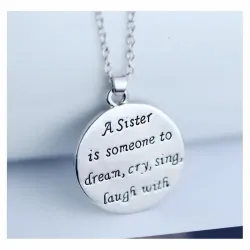 Collar hermanas acero chapado plata 50cm - Bisujoya