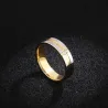 Alianza acero bicolor cristal blanco 6mm - Bisujoya