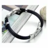 Pulsera acero inoxidable goma 3cm 20gr | Bisujoya