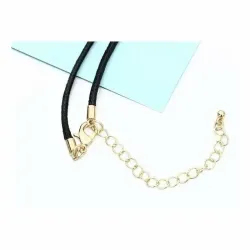 Collar dorado doble círculo 80cm | Bisujoya