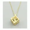 Collar cubo geométrico oro 18k cadena 42cm | Bisujoya