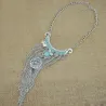 Collar plata turquesa imitación 45cm 7x17cm | Bisujoya