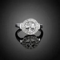Anillo plata circonias acero 925 | Bisujoya