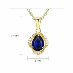 Collar cristal azul circonias 40cm | Bisujoya