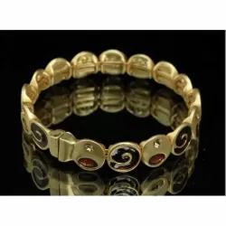 Pulsera dorada con piedras topacio y cierre magnético circular