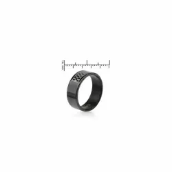 Anillo negro acero inoxidable hombre | Bisujoya