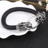 Pulsera piel dragón acero 21,5cm | Bisujoya